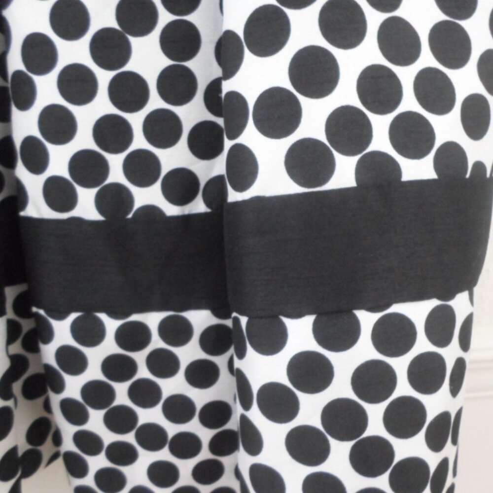 Danny & Nicole Black White Polka Dot Sleeveless Pleated Fit Flare Dress - Picture 5 of 9
